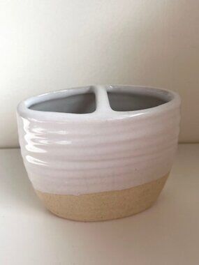 Rare Threshold Artisan Ceramic Stoneware Toothbrush Holder